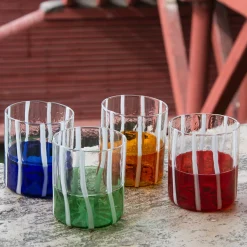 Bicchiere blu e trasparente Mezzo e Mezzo