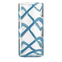 Bicchiere Highball in vetro Murano Cyrcus Esse Azzurro Chiaro e Trasparente