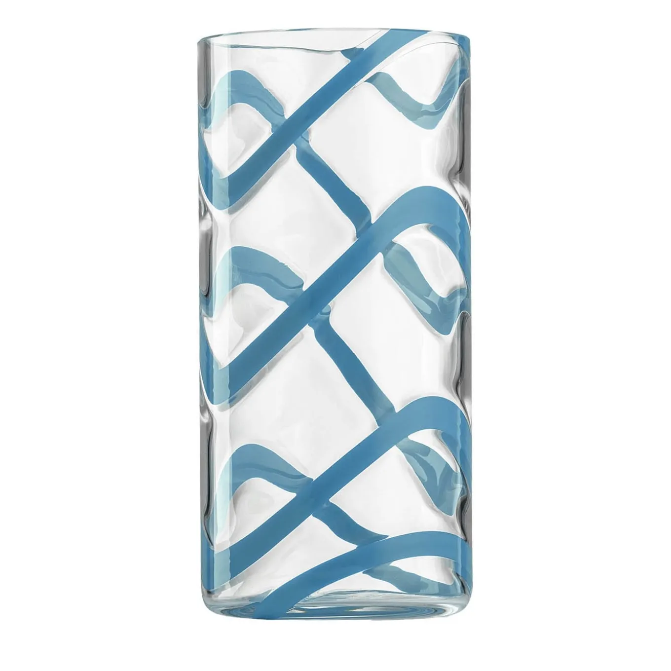 Bicchiere Highball in vetro Murano Cyrcus Esse Azzurro Chiaro e Trasparente