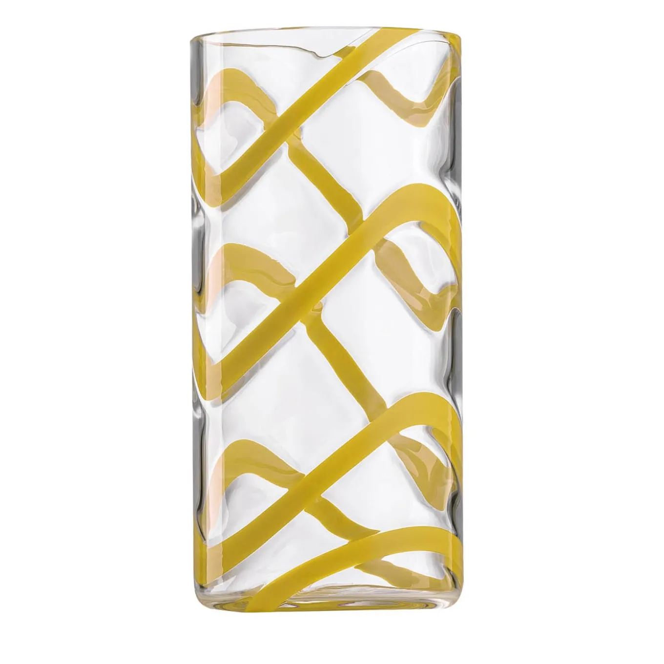 Bicchiere Highball in vetro Murano Cyrcus Esse Giallo e Trasparente
