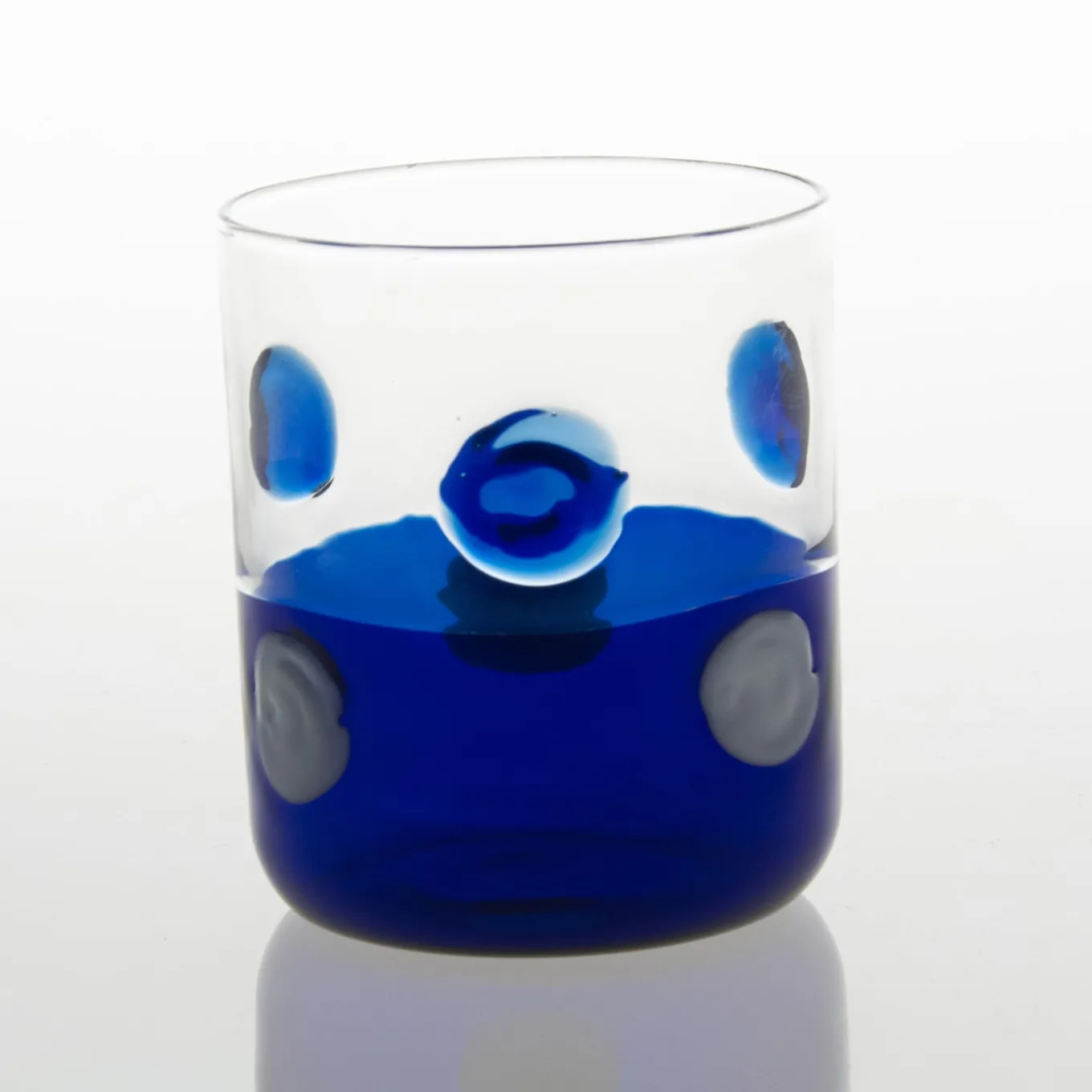 Bicchiere Mezzo & Mezzo Bolle blu