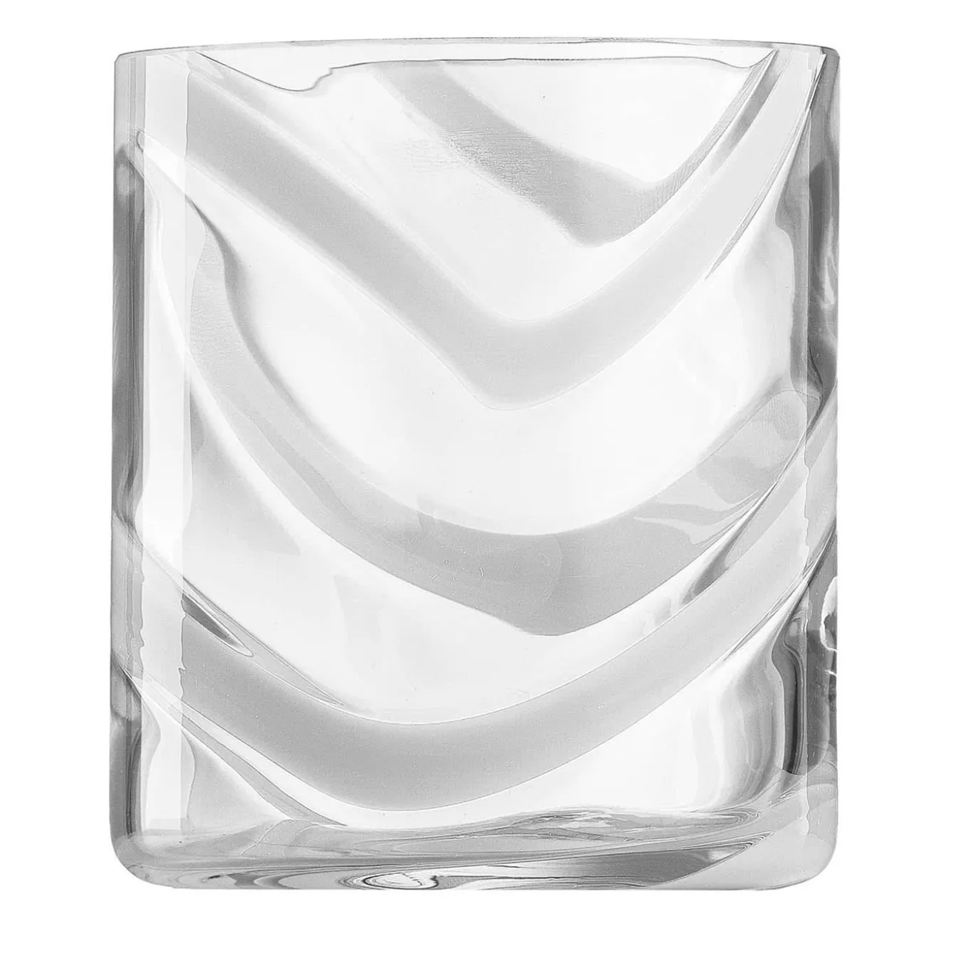 Bicchiere Tumbler in vetro Murano Cyrcus Esse Bianco e Trasparente