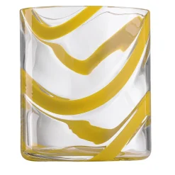 Bicchiere Tumbler in vetro Murano Cyrcus Esse Giallo e Trasparente