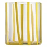 Bicchiere Tumbler in vetro Murano Cyrcus Striped Giallo e Trasparente