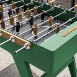 Biliardino Calciobalilla Boss in legno Iroko Verde