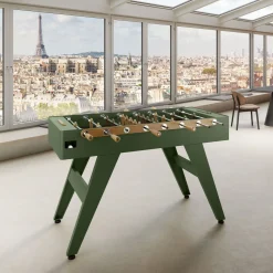 Biliardino Calciobalilla Boss in legno Iroko Verde