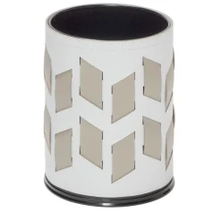 Bino Cestino bianco con motivo Cancun beige
