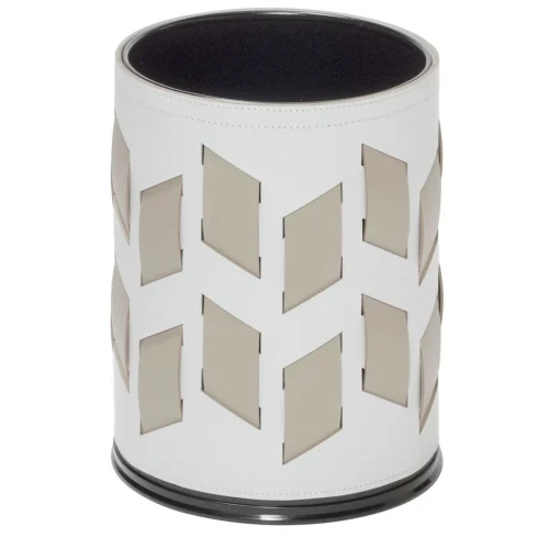 Bino Cestino bianco con motivo Cancun beige
