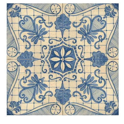 Blu Mare Set di 4 piastrelle #1