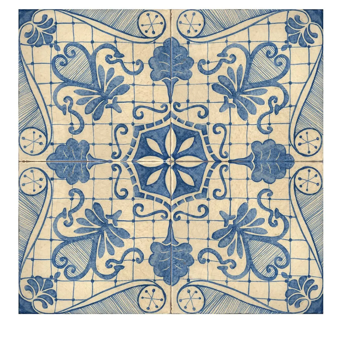 Blu Mare Set di 4 piastrelle #1