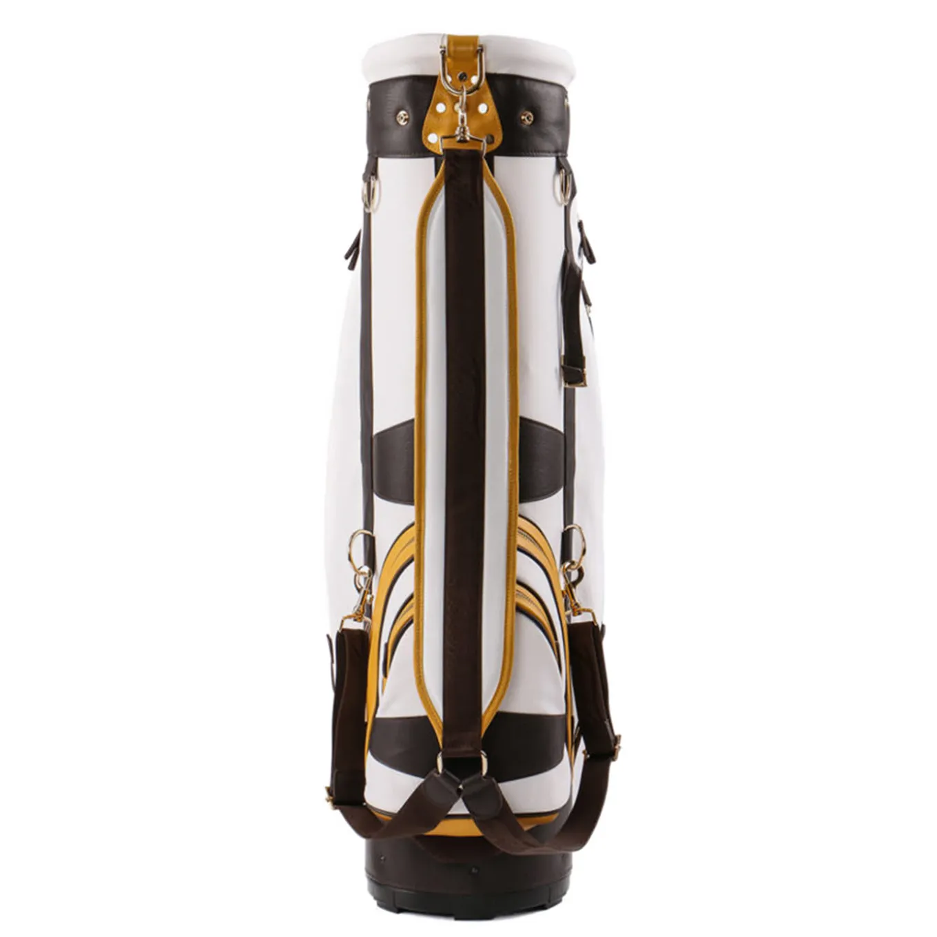 Borsa da golf bianca, gialla e marrone