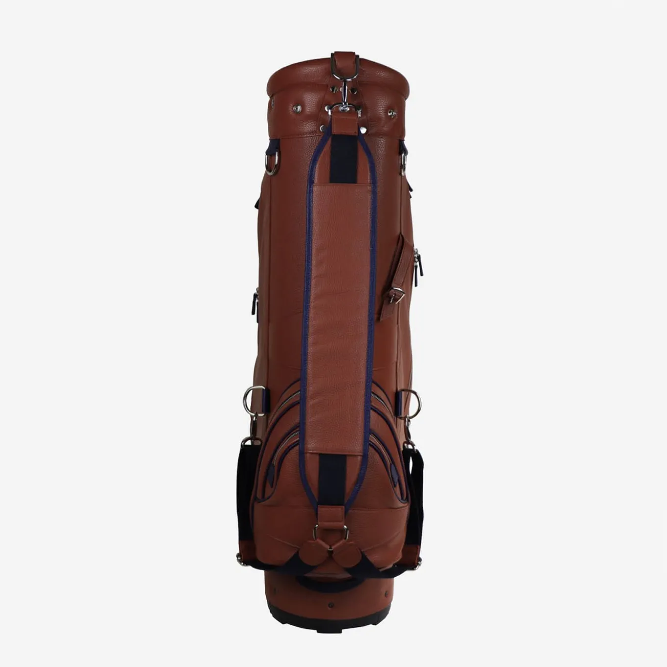 Borsa da golf Imperiale in pelle marrone e blu
