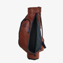 Borsa da golf Imperiale in pelle marrone e blu