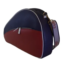 Borsa in pelle blu e rossa per paddle e pickleball