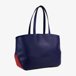 Borsa sportiva blu e rossa con tasca a forma di racchetta da tennis