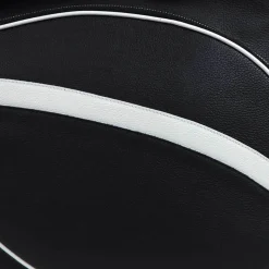 Borsa sportiva in bianco e nero con tasca a forma di racchetta da tennis