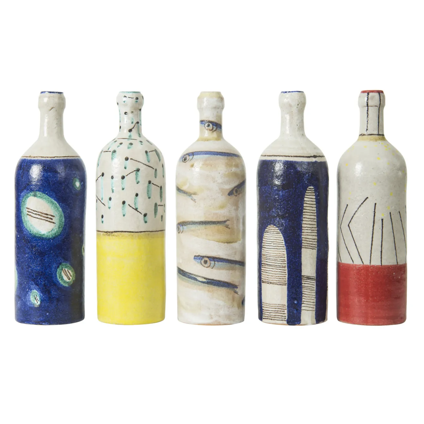 Bottiglia bianca e blu