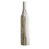 Bottiglia Decorativa Corteccia Bianca con Inserto Oro
