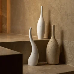 Bottiglia Decorativa in Travertino Noce