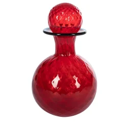 Bottiglia sferica Balloton rosso rubino con coperchio