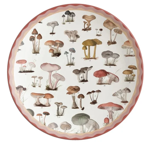 Cabinet De Curiosités Piatto da portata in porcellana con funghi