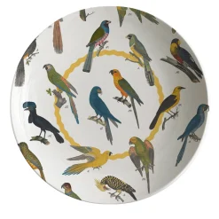 Cabinet De Curiosités Piatto fondo in porcellana con uccelli