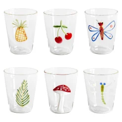 Cabinet De Curiosités Set di 6 bicchieri da acqua con elementi naturali