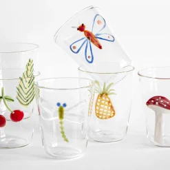Cabinet De Curiosités Set di 6 bicchieri da acqua con elementi naturali