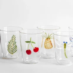 Cabinet De Curiosités Set di 6 bicchieri da acqua con elementi naturali