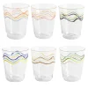 Cabinet De Curiosités Set di 6 bicchieri da acqua con onde colorate