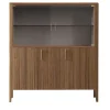 Cabinet Domino a 4 ante in vetro e noce canaletto