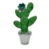 Cactus di vetro con fiore blu