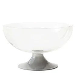 Calice grande in vetro grigio e trasparente Cuppone di Aldo Cibic