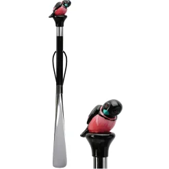 Calzascarpe passero nero e rosa