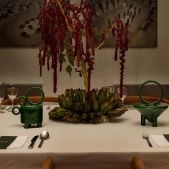 Candela in Ceramica Verde Erba Drop