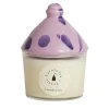 Candela profumata alla lavanda e all'iris con coperchio in ceramica