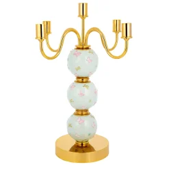 CANDELABRO A FARFALLA 5 BRACCI - AZZURRO