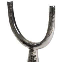 Candelabro in ceramica platino