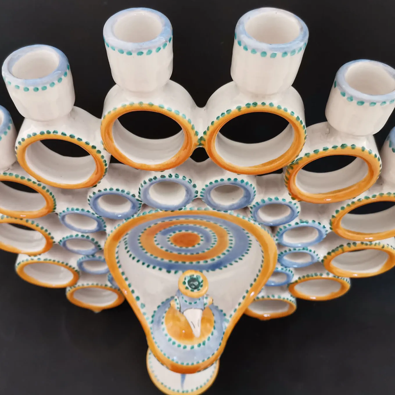 Candelabro Peacock Honey e Azure