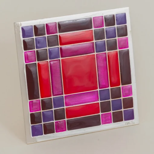 Carré Cloisonné su marmo Pezzo d'arte decorativa #12