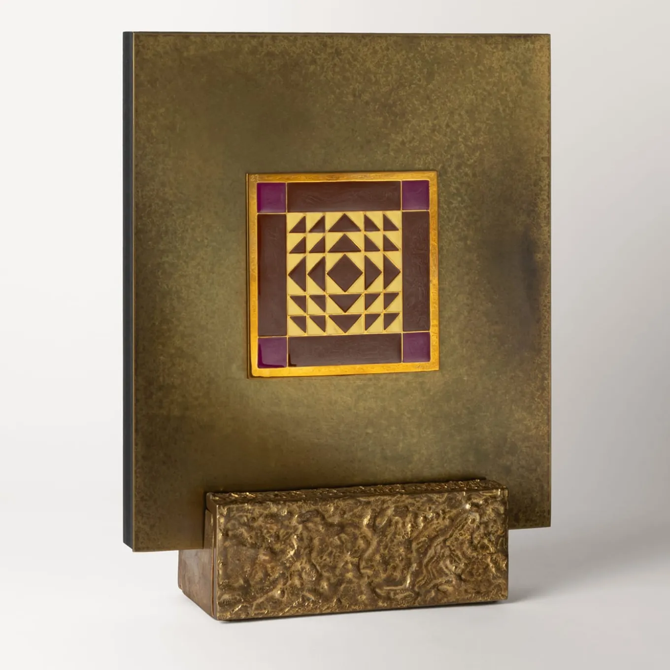 Carré Cloisonné su ottone Pezzo d'arte decorativa #21