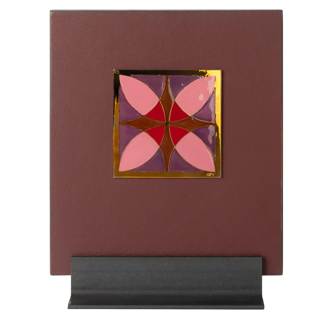 Carré Cloisonné su pelle Pezzo d'arte decorativa #20