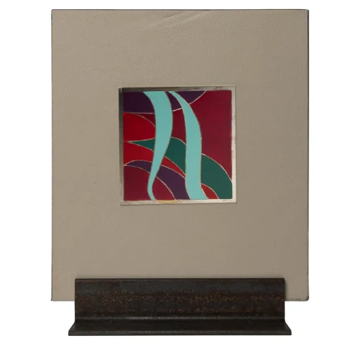 Carré Cloisonné su pelle Pezzo d'arte decorativo #14