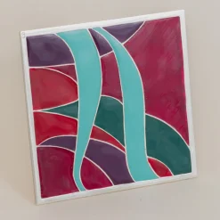 Carré Cloisonné su pelle Pezzo d'arte decorativo #14