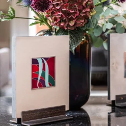 Carré Cloisonné su pelle Pezzo d'arte decorativo #14