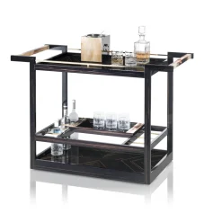 Carrello da bar in legno di ebano