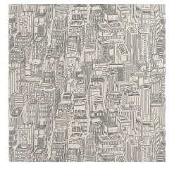 Carta da Parati Disegnata a Mano con Grattacieli di New York