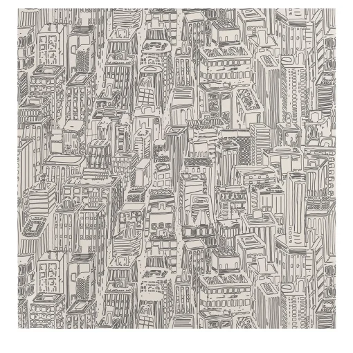 Carta da Parati Disegnata a Mano con Grattacieli di New York