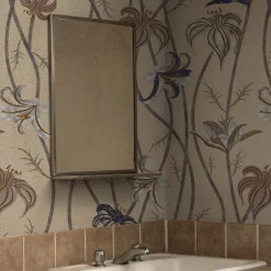 Carta da parati Fiori Caffelatte