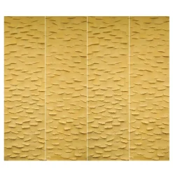 Carta da parati Ginko giallo dipinta a mano